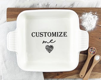 Ceramic Casserole dish with custom recipe | Stoneware Dish with Engraved Design | Personalized Baking Dish | Custom Casserole Dish | Gift