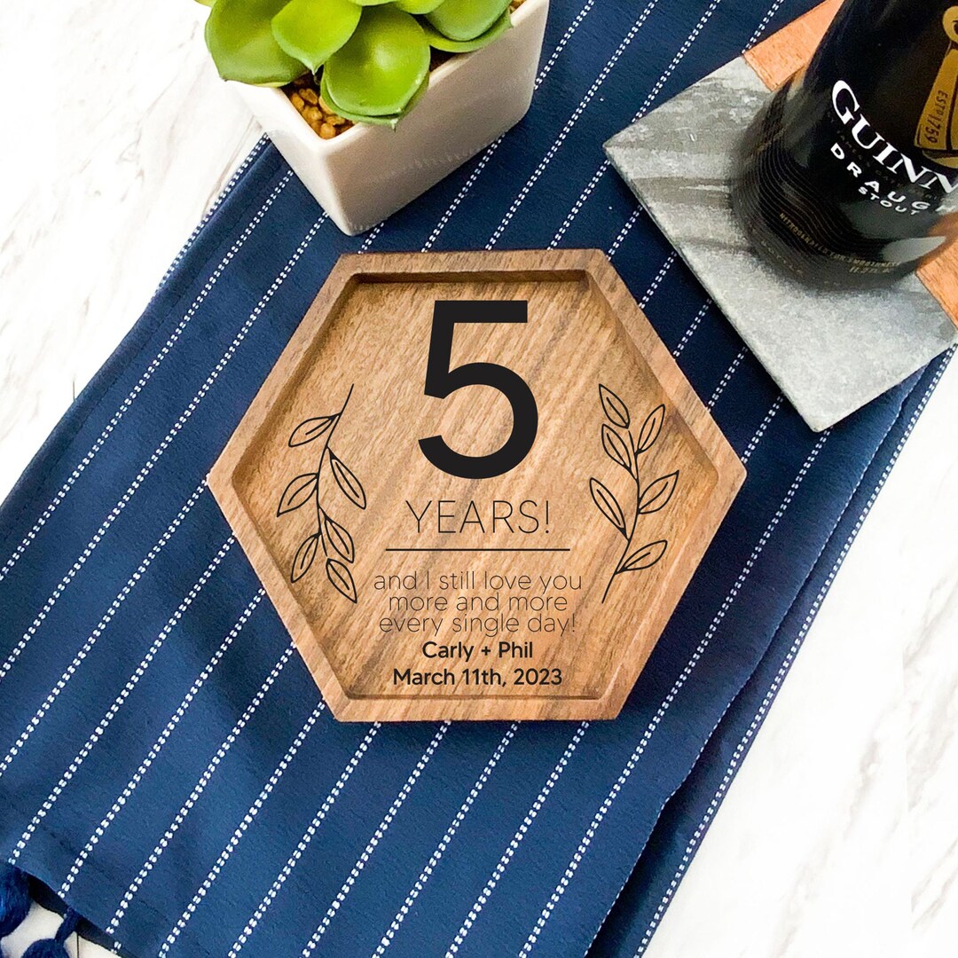 5th Anniversary Gift | Wood Valet Tray | Wooden Anniversary | Gift for ...