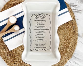 Personalized Handwritten Recipe Loaf Pan – Custom Engraved Baking Dish – Family Recipe Keepsake Gift – Custom Bakeware for Bakers