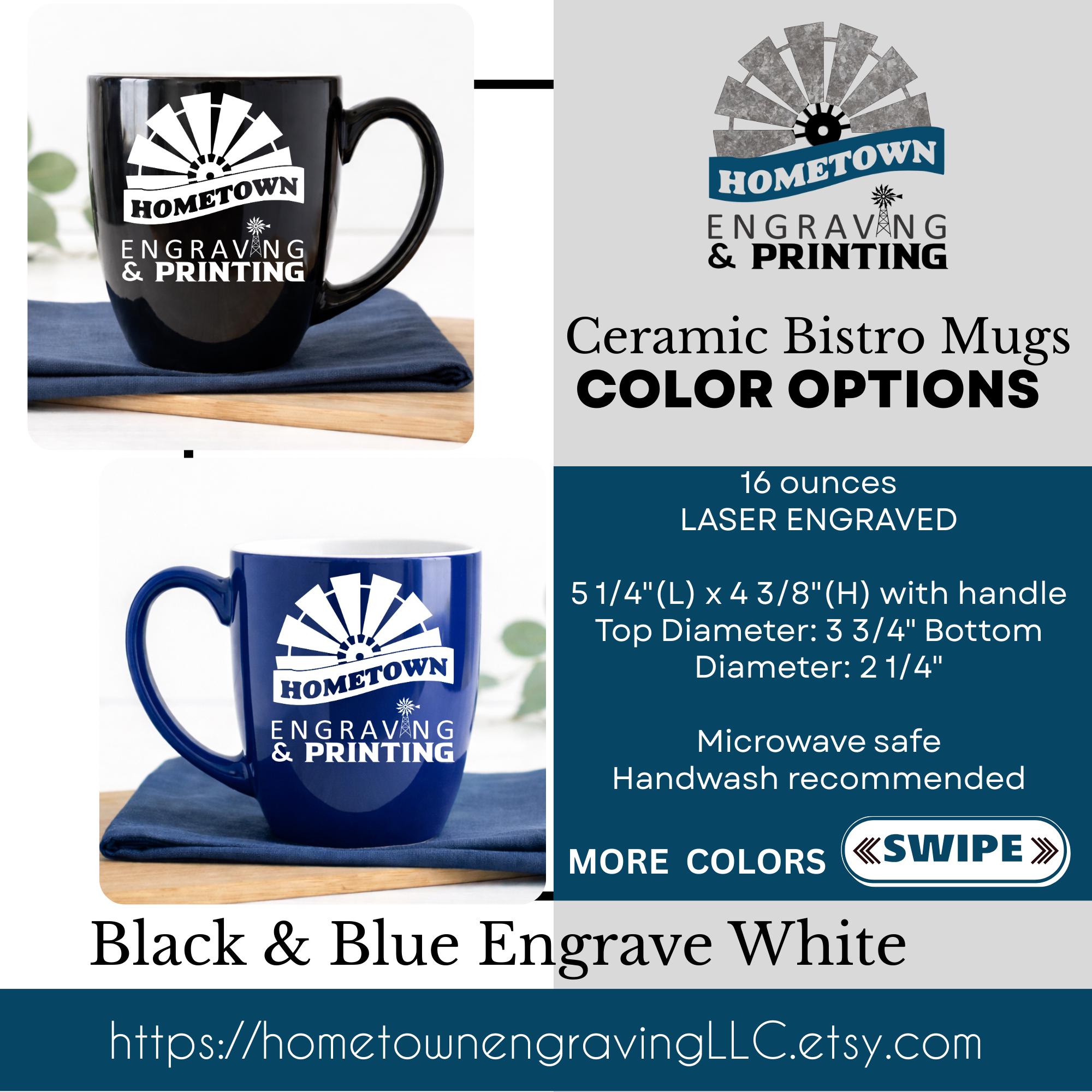 Personalized Bistro Mug | Large 16 Ounce Mug | 16oz | Curved Mug With  Handle | High Gloss Mug |gift for Her | Gift for Him - Etsy
