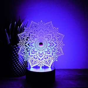 Personalized Mandala Night Light | LED Night LightPersonalized | Valentines Day | Fathers Day