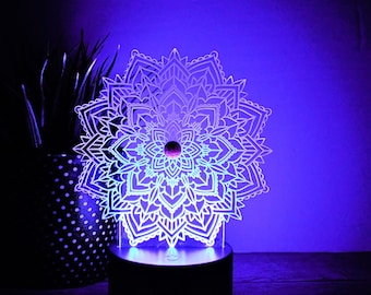 Personalized Mandala Night Light | LED Night LightPersonalized | Valentines Day | Fathers Day