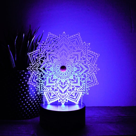 Personalized Mandala Night Light LED Night Lightpersonalized - Etsy