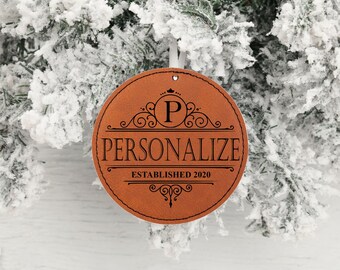 Personalized Engraved Ornament | Ornament | Personalized Christmas Ornament | Leather Ornament | Christmas Ornament | Custom Ornament