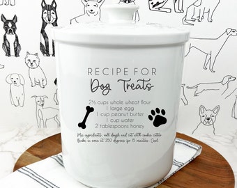 Personalized Ceramic Dog Treat Jar - Stylish Pet Treat Storage Container