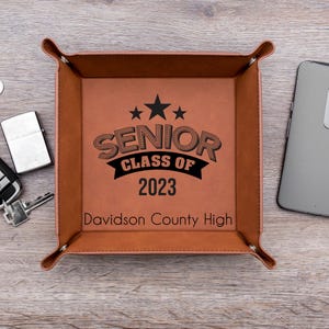 2023 High School Graduation Gift | Personalized Snap Tray | Leather Valet Tray Personalized |  Grad gifts | Graduation for him | Guys | Men