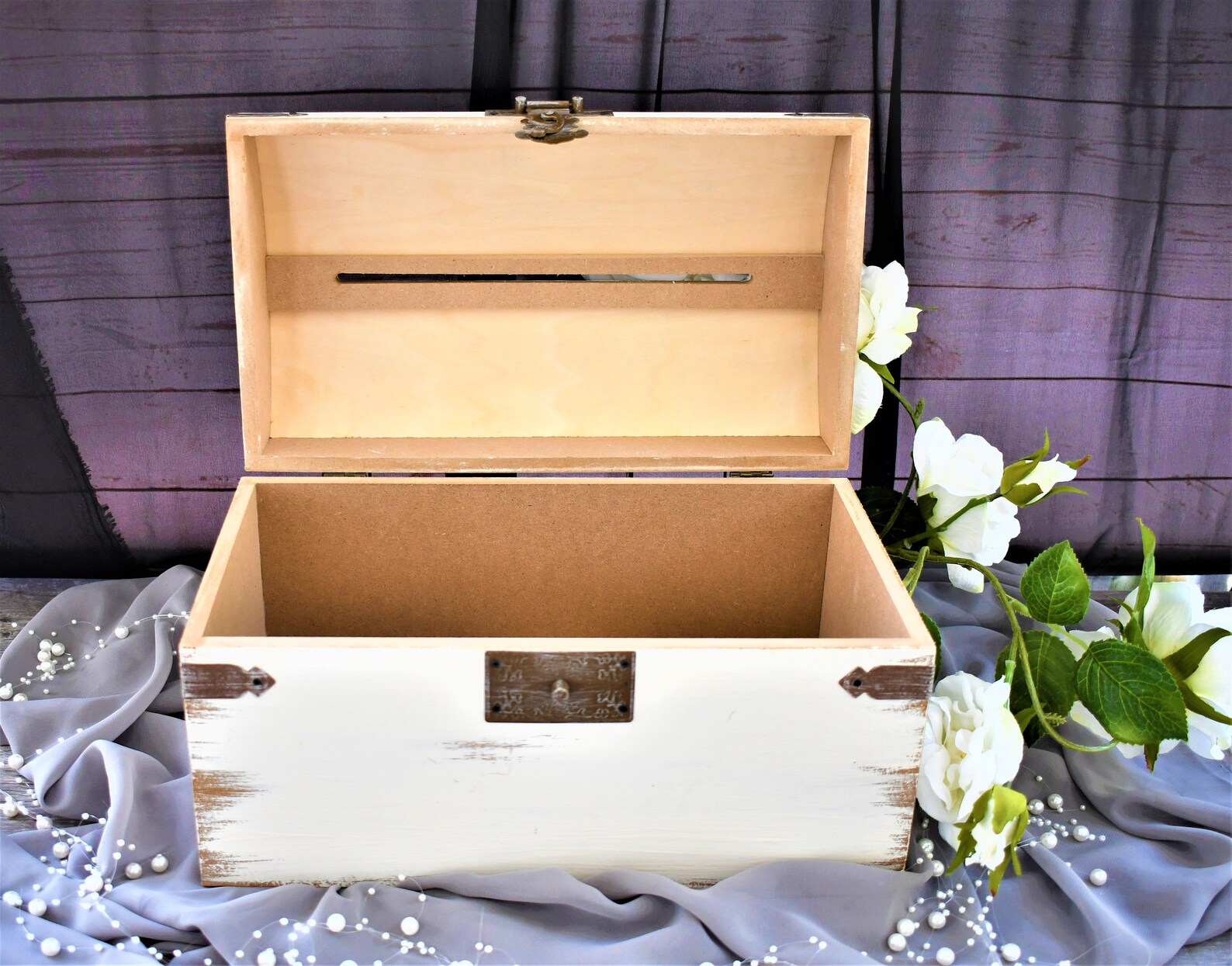 Personalized Wood Card Box I Wedding Card Box With Lock Etsy