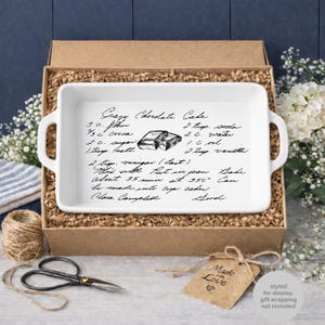 Handwritten Recipe Bakeware | Personalized casserole pan | Hand written recipe | engraved baking dish | Display Pie Pan | Bridal shower 9x13