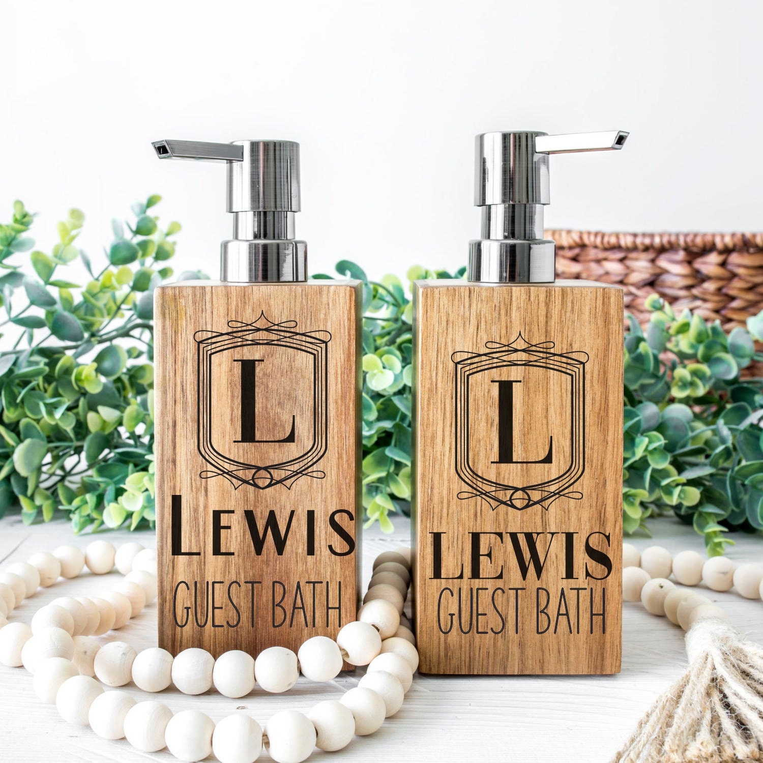 Personalized Wood Soap and Lotion Dispensers Laser Engraved Etsy