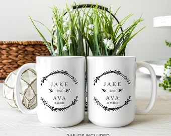 Gift for Husband and Wife | Hubby Mug Wedding Gift | Mr and Mrs, Wedding Mugs | Custom Mugs | Bridal Shower Gift | Anniversary Gift