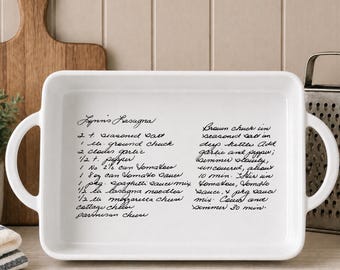 Empty Nester Gift Personalized Recipe Dish, Custom Handwritten Recipe Casserole Dish, Meaningful Kitchen Keepsake