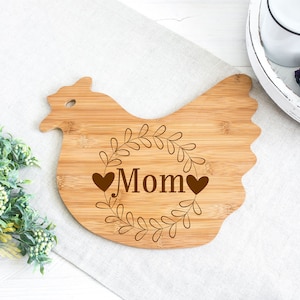 Personalized Engraved Cutting Boards for Mom, Farmhouse cutting board, Chicken cutting boardFathers Day
