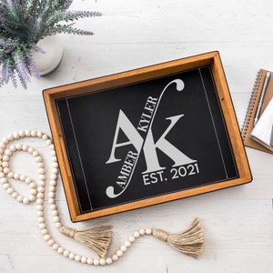 Personalized Serving Tray | Personalized Leather Serving Tray | Housewarming Gift | Wedding Gift | Wedding Shower Gift | Rustic Tray