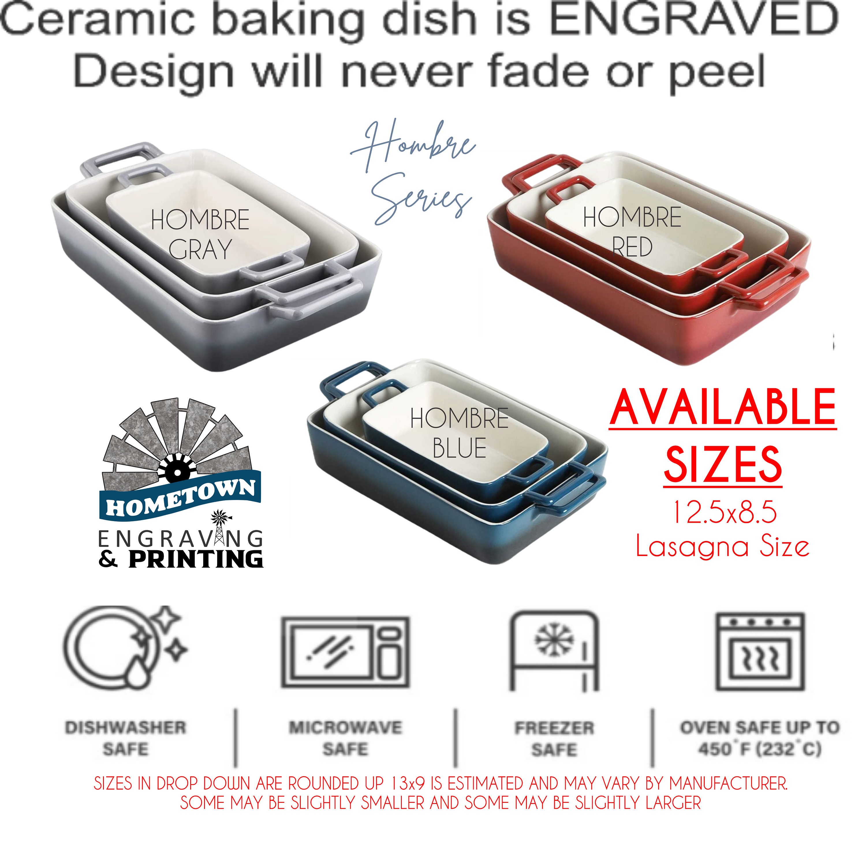Engraved Stoneware Dish | Etched Casserole Dish | Custom Gift for Her ...