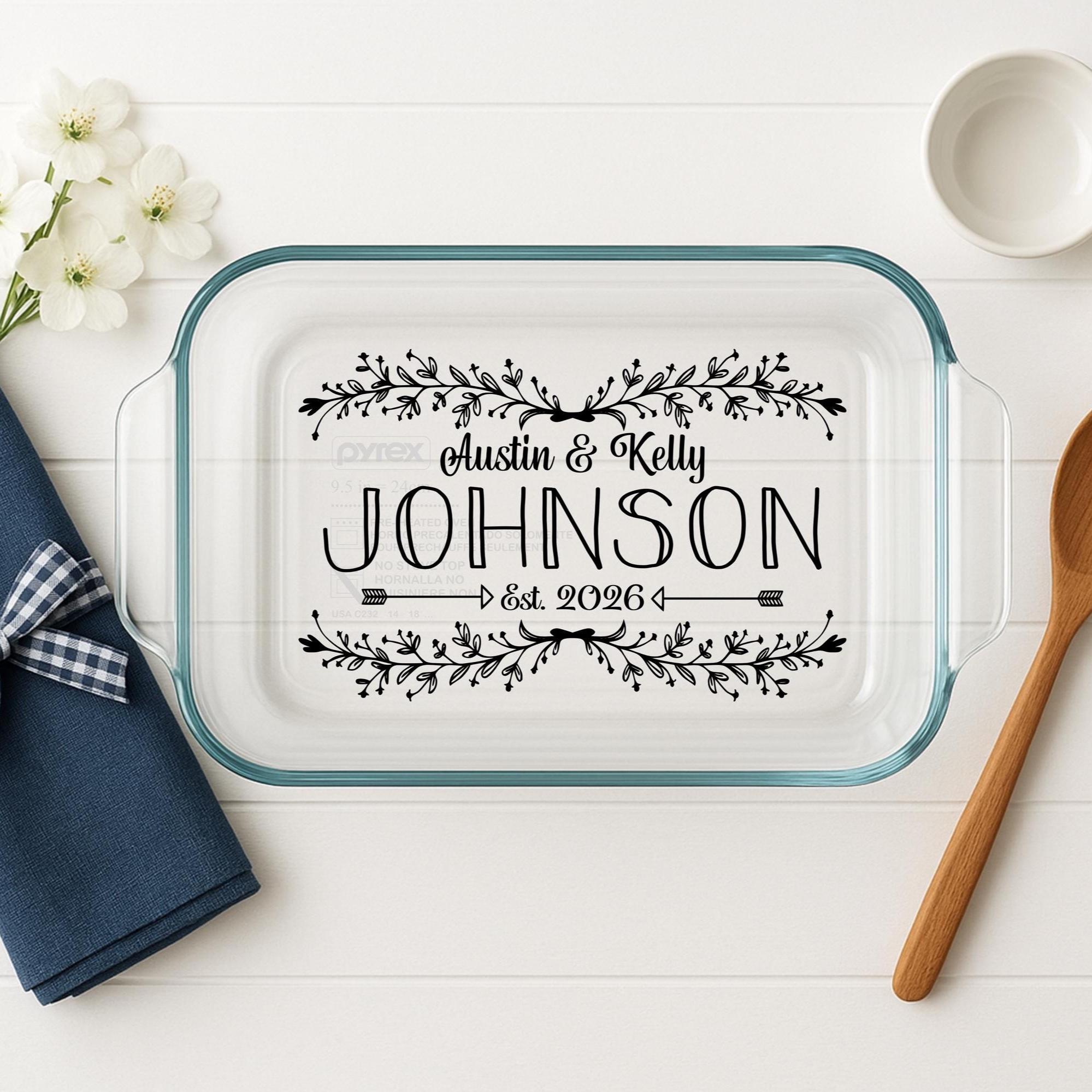 Engagement Gift Engraved Pyrex 9x13 Casserole Dish – Personalized ...