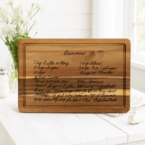 Custom Handwritten Recipe Cutting Board | Engraved Family Recipe in Original Script | Personalized Keepsake Kitchen Gift