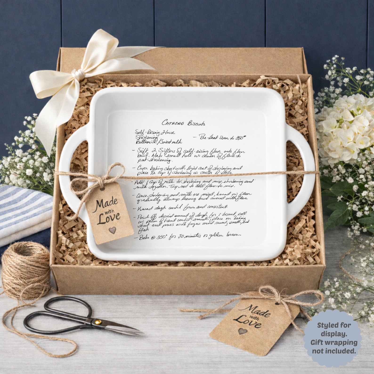 Handwritten Dish with YOUR handwriting |Personalized casserole pan |Favorite Recipe Pan | engraved baking dish | Display Pie Pan | 8x8 dish