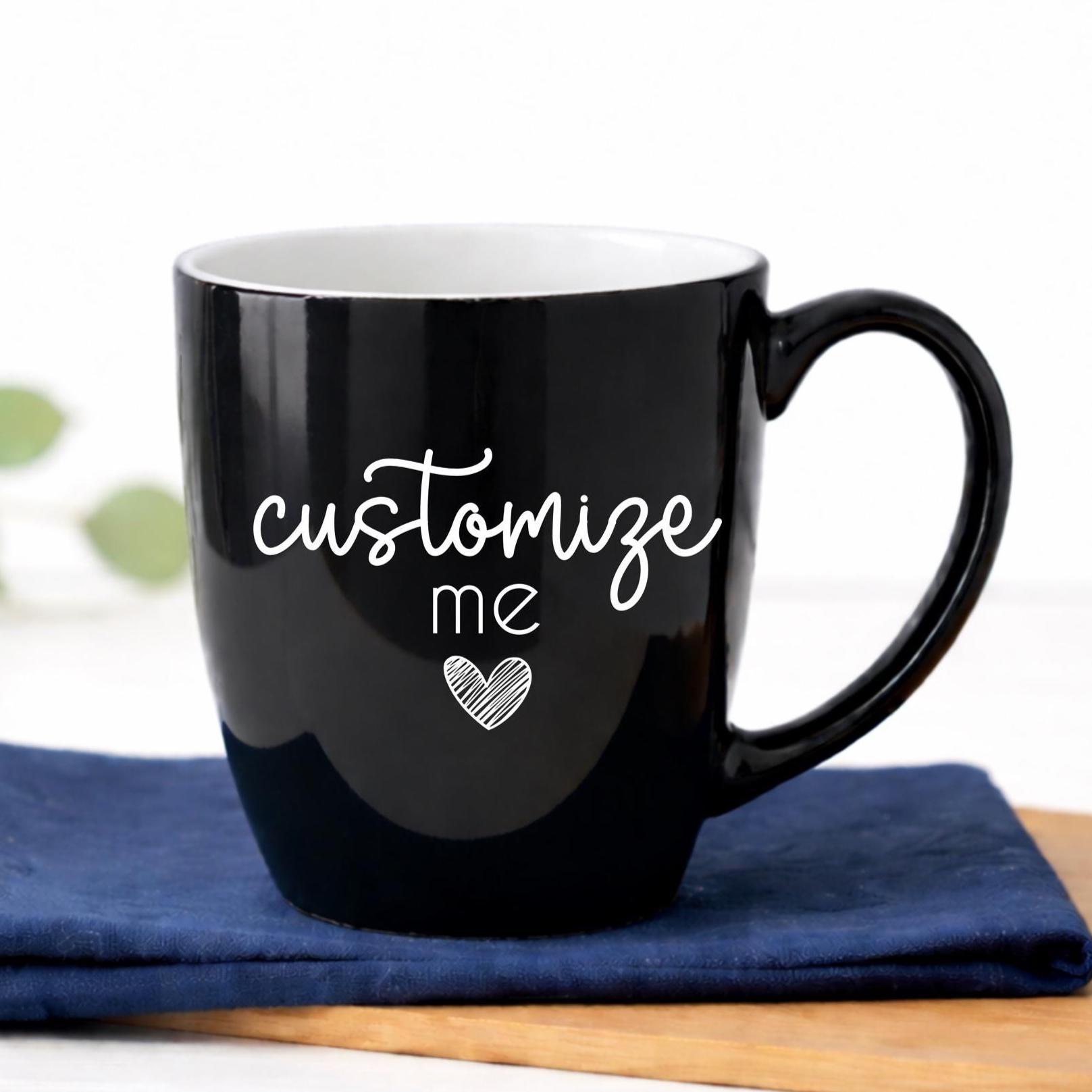 all black coffee cup Day F*cking One" Retro Design In Gradient Colors Black Coffee Mug, 15