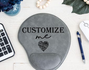 Custom Engraved Leatherette Mouse Pad | Personalized Desk Accessory