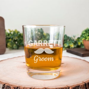 Whiskey Glass for Groom and Groomsmen | Scotch Gifts for Men | Best Man Whiskey Glass | Wedding Rocks Glass Personalized | Whiskey Glass
