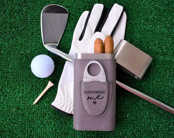 Custom Leather Cigar Case | Stainless Steel Cutter