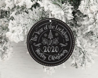 Engraved Leather 2020 Christmas Ornament | Lockdown Keepsake