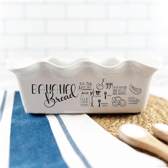 Custom Banana Bread Recipe Loaf Pan – Engraved Handwritten Baking