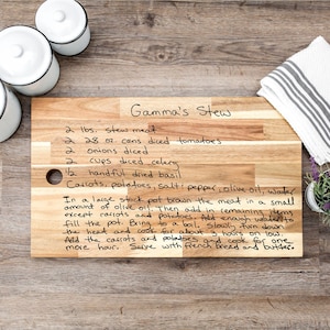 Custom handwritten recipe | Engraved Cutting Board | Sentimental gift for her | Fathers Day gift