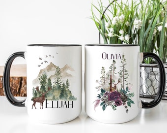 Deer Couple Mug | His and Hers Mug | Wedding Gift Mug | Elk Mug | Customized Mug | Coffee Mug | Couples Mug | Hunters Mug | Shower Gift