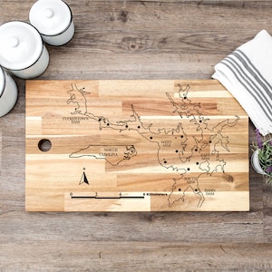 Custom Engraved Acacia Wood Cutting Board | Map gift | Personalized map | gifts for him | Fathers Day
