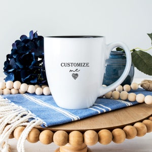 Large Custom Coffee Mug with engraved design