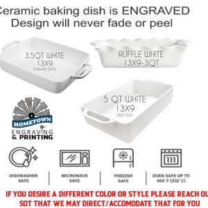 Handwritten Recipe Bakeware | Personalized Casserole Pan | Hand Written ...