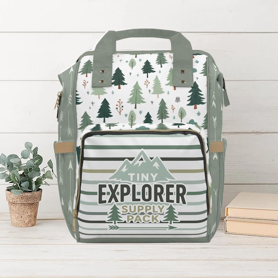 backpack diaper bag for hiking Tiny Explorer Diaper Backpack | Outdoor Baby Bag With Forest Tree Print |  Hiking Travel Backpack for Toddlers & Adventure Parents