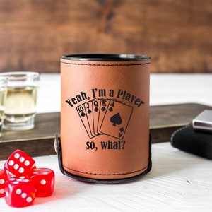 Personalized Leather Dice Cup | Fathers Day