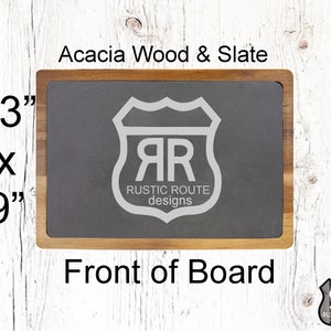 Custom Laser Engraved Acacia Wood and Slate Cutting Board ...