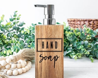 Wooden Hand Soap or Hand Lotion Dispensers | Personalized Dispensers | Soap Set | Hand Cream Soap | Laser Engraved