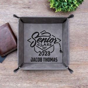 Class of 2023 | Senior Graduation Gift | Personalized Snap Tray | Leather Valet Tray Personalized |  Grad gifts | Graduation for him | Men