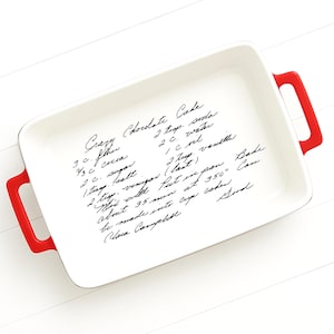 Engraved Baking Dish - Personalized Casserole Pan & Hand-Written RecipeChristmas Gift2025 Christmas Gift