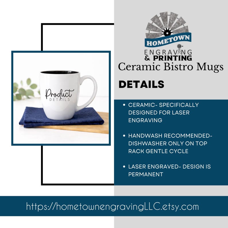 Custom Bistro Coffee Mugs with Logo – Restaurant Branding, Café Drinkware & Promotional Business Swag image 4