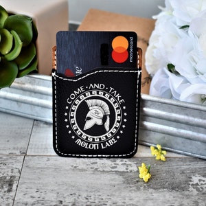 Personalized Phone Wallet | Stick on Wallet | Adhesive Card Holder | Cell Phone Card Holder | Monogram Card Holder | Engraved Phone Caddy