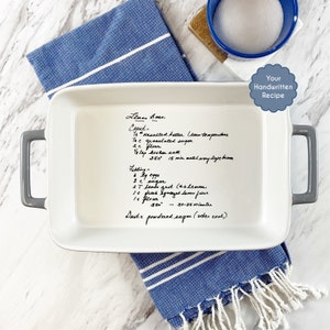 Personalized casserole pan | Hand written recipe | Favorite Recipe Pan |  engraved baking dish | Display Pie Pan | Bridal shower gift 9x13