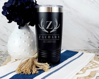 Personalized Coffee Tumbler for him | Gift for Dad | Custom Engraved Coffee Mug | Travel Mug | Mug with lid | 20oz stainless steel tumbler
