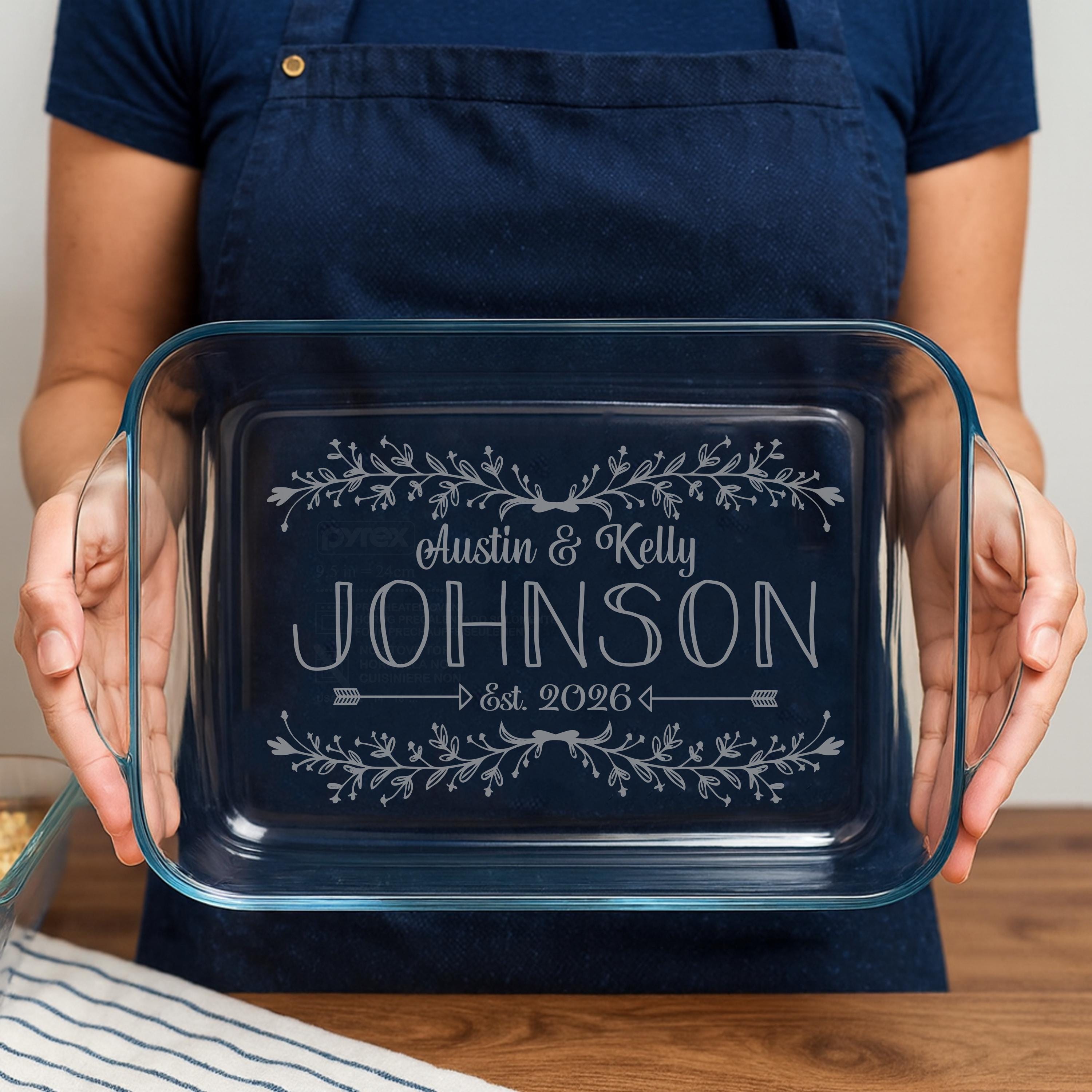 Personalized Casserole Dish Pyrex Baking Dish Engraved Name Present ...