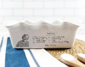 Custom Loaf Pan | Hand written recipe | Recipe Pan |  engraved baking dish | Display Pie Pan | Great for Banana Bread and Meat Loaf