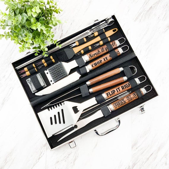 Personalized Grill Set Grill Tools Grilling Gifts Grilling Set BBQ Grill Set  Engraved Grill Set Gift for Him Grill Set BBQ 