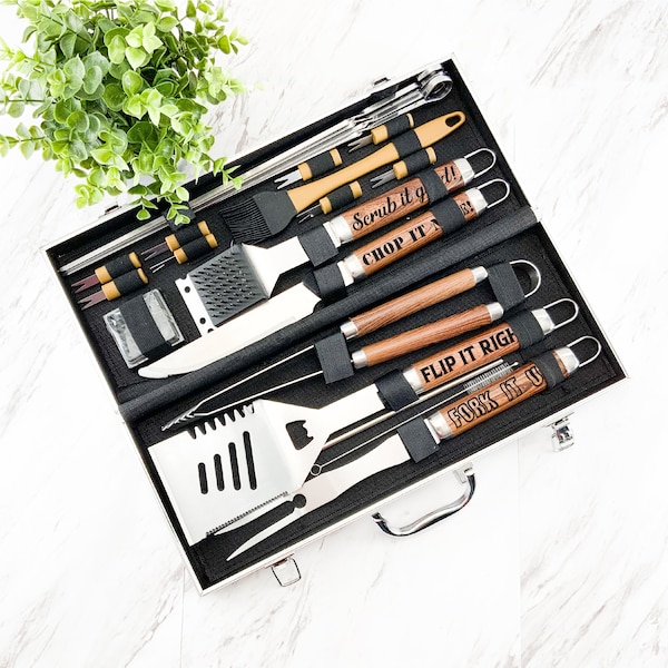 Engraved Grill Bbq Set Etsy
