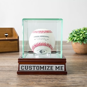 Laser Engraved Baseball Display Case | Clear Glass | Personalized | Valentines Day | Fathers Day