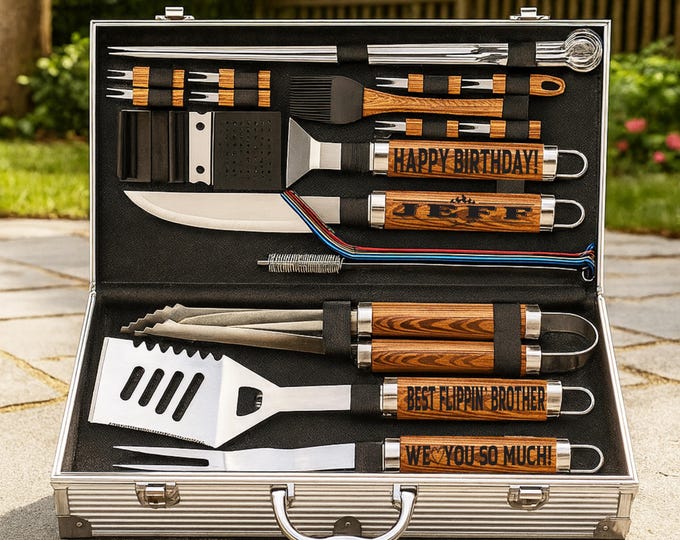 Bbq Set, Gift For Him, Personalized Gift, Bbq, Grill Set, Gift For Dad, Personalized, Grilling Gifts, Grilling Tools