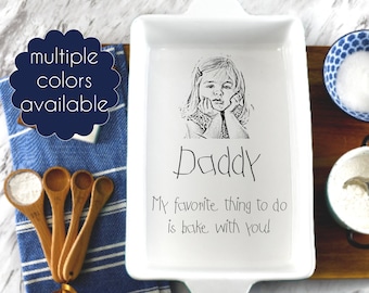 Sentimental gift for Dad | Gift for Father | Gift for Men who Bake | Gift for Dad from Kids | Engraved Casserole Dish | Ceramic Casserole
