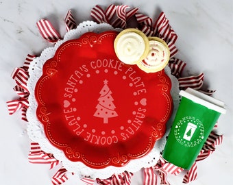 Personalized Milk and Cookies for Santa Plate and Milk Bottle Set | Custom Santa Plate | Carrot Reindeer Treats |  Eve Goodies | Fathers Day